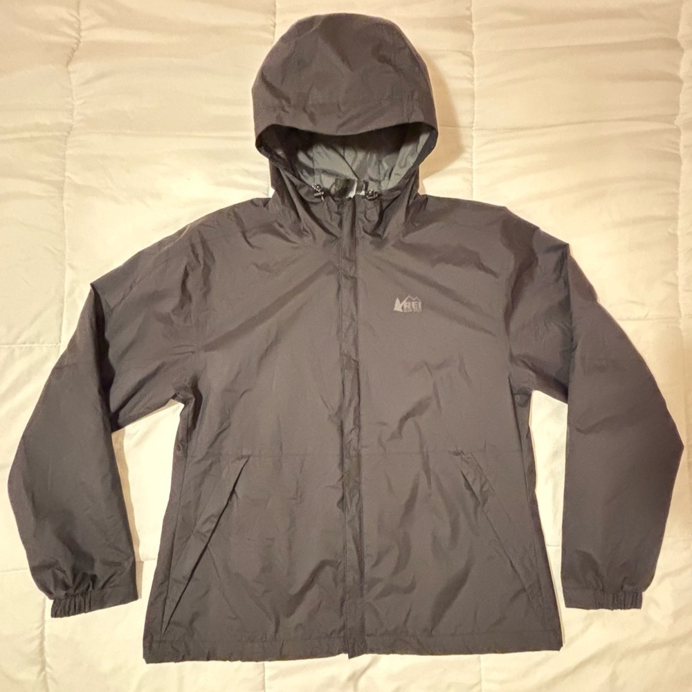 REI Trailmade Hooded Rain Jacket - Women’s Medium - Black - Waterproof - Picture 4 of 11